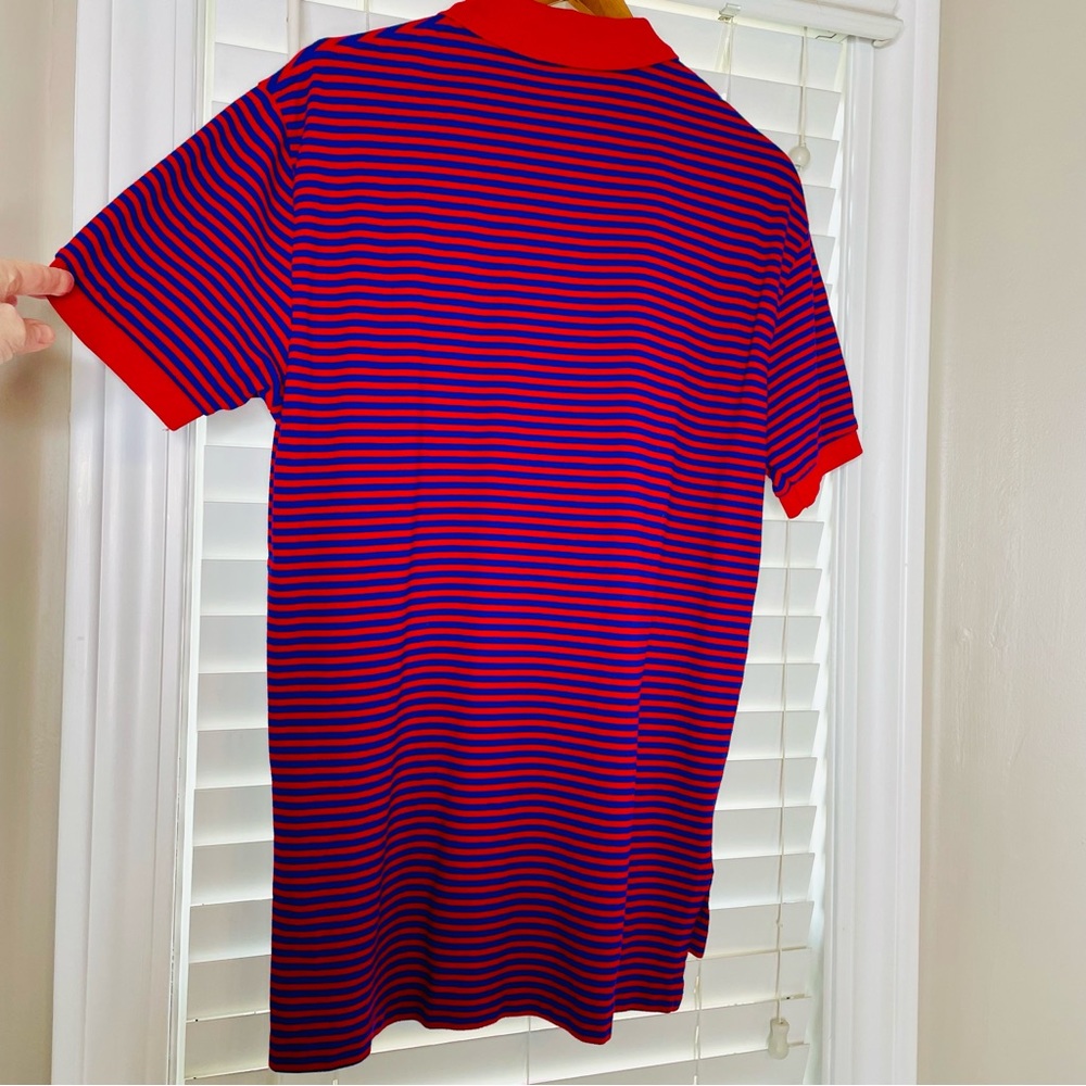 🩷 POLO RALPH LAUREN MENS SIZE MEDIUM RED BLUE STRIPED PENBROOK COTTON GREAT - Picture 7 of 7